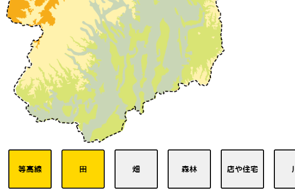 栃木県の地形図
