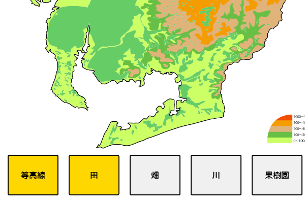 愛知県の地形図