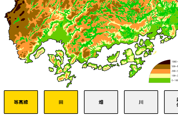 広島県の地形図